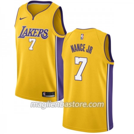 Maglia NBA Los Angeles Lakers Larry Nance Jr 7 Nike 2017-18 Oro Swingman - Uomo